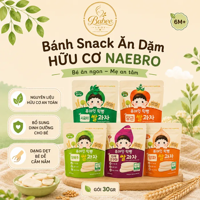 Bánh gạo dẹt hữu cơ Naebro Pure-Eat