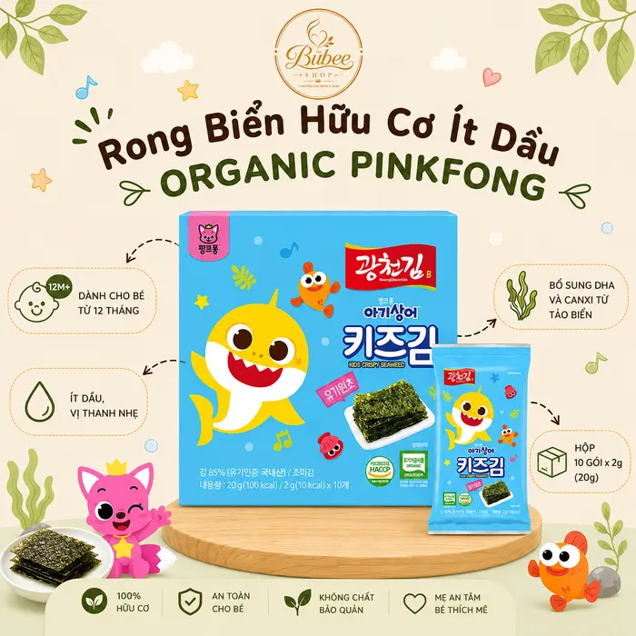 Rong biển hữu cơ ít dầu Pinkfong
