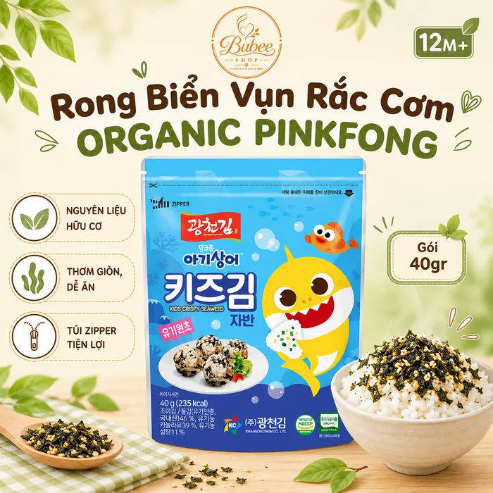 Rong biển hữu cơ Pinkfong rắc cơm
